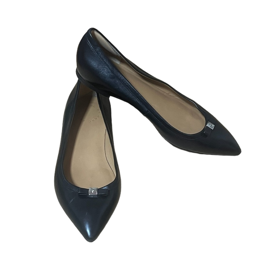 Marc by Marc Jacobs Black Leather Bow Flats size 37